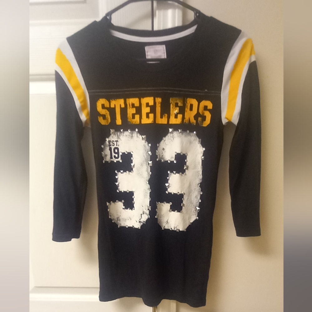 #116 VS Pink Steelers L/S Tee 🖤💛